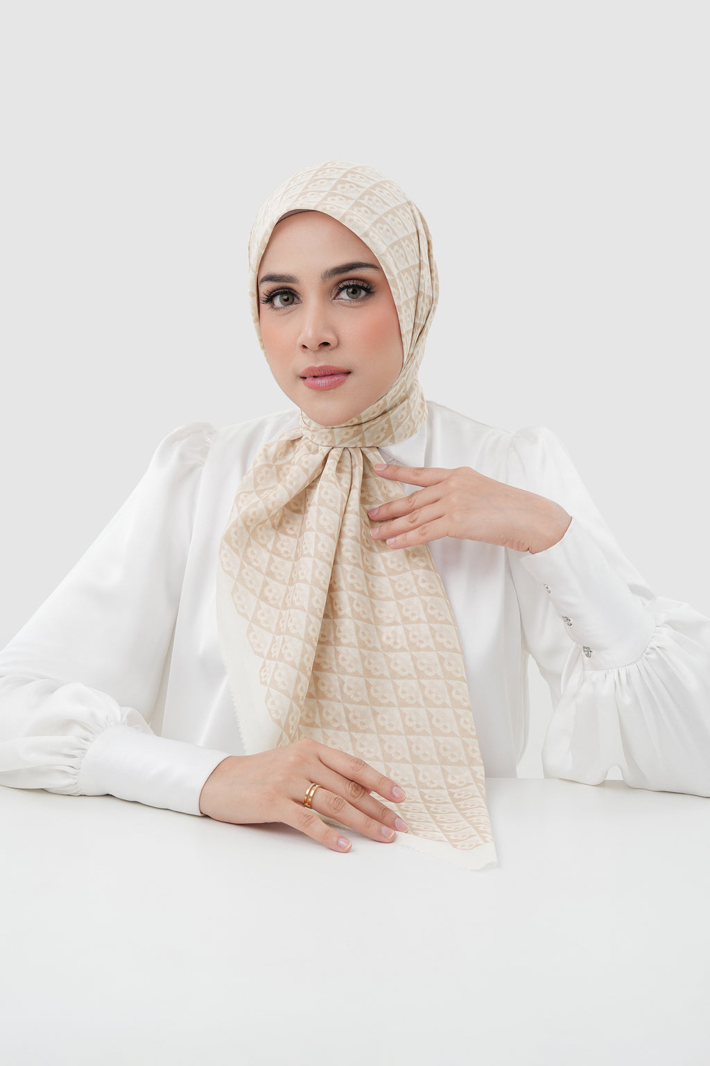 Prism Voile Square Scarf - Custard
