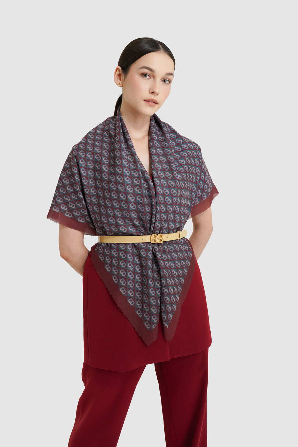 Prism Voile Square Scarf - Red Velvet