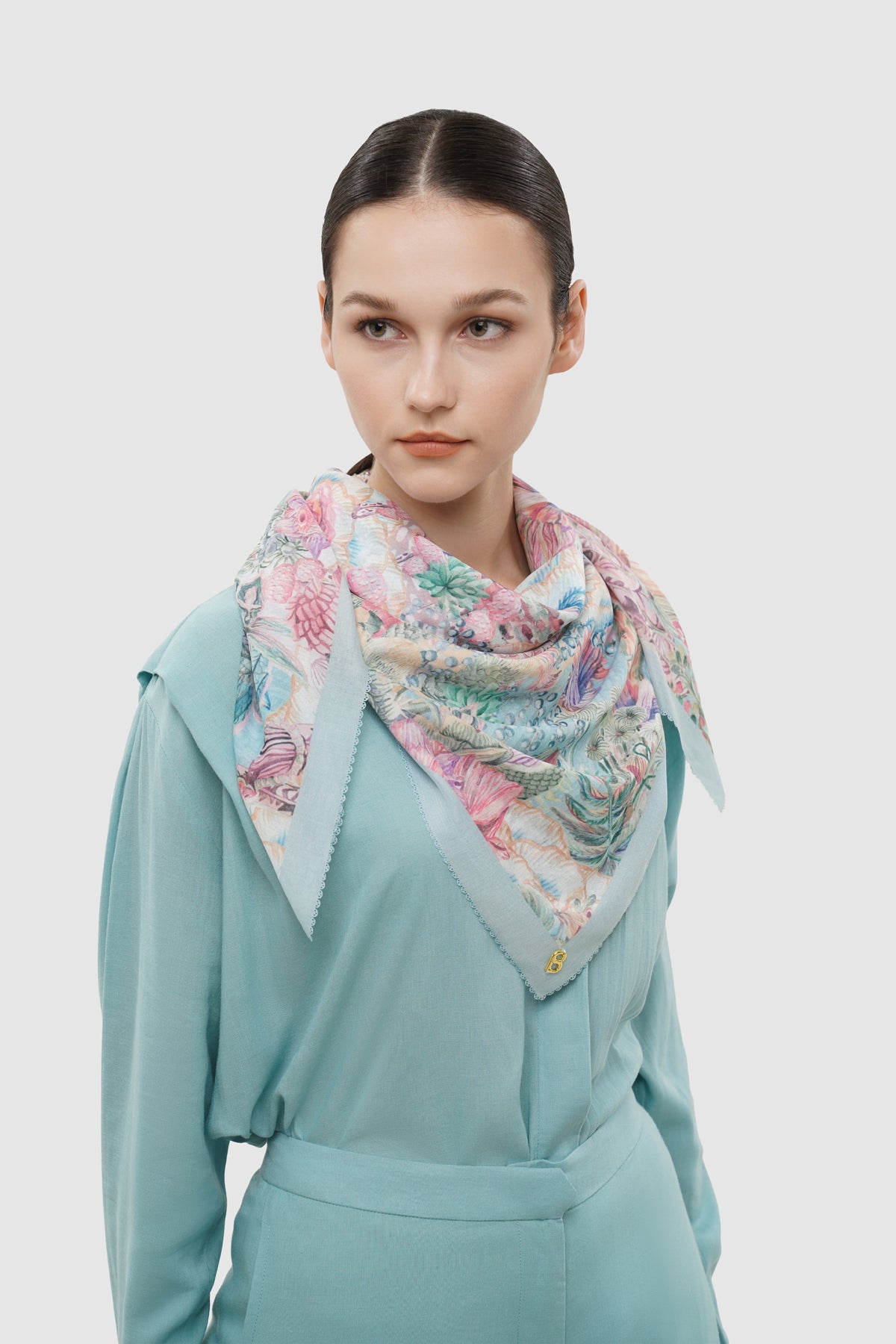Forestis Vual Kare Eşarp - Aquamarine