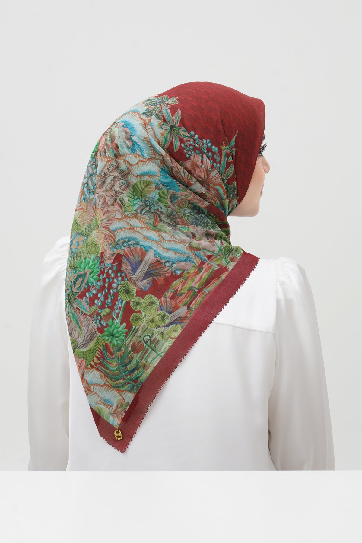 Forestis Voile Square Scarf - Mahogany