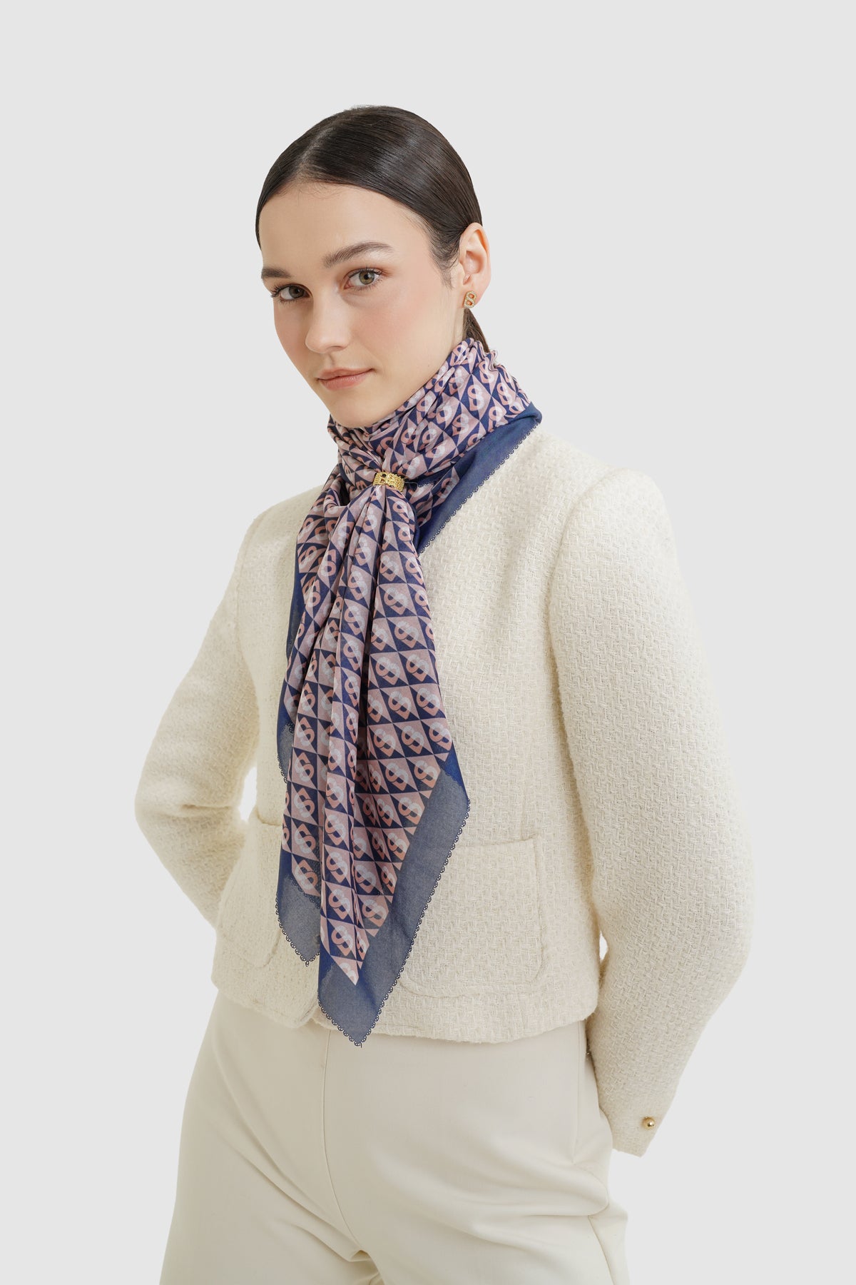 Prism Vual Kare Eşarp - Cranberry