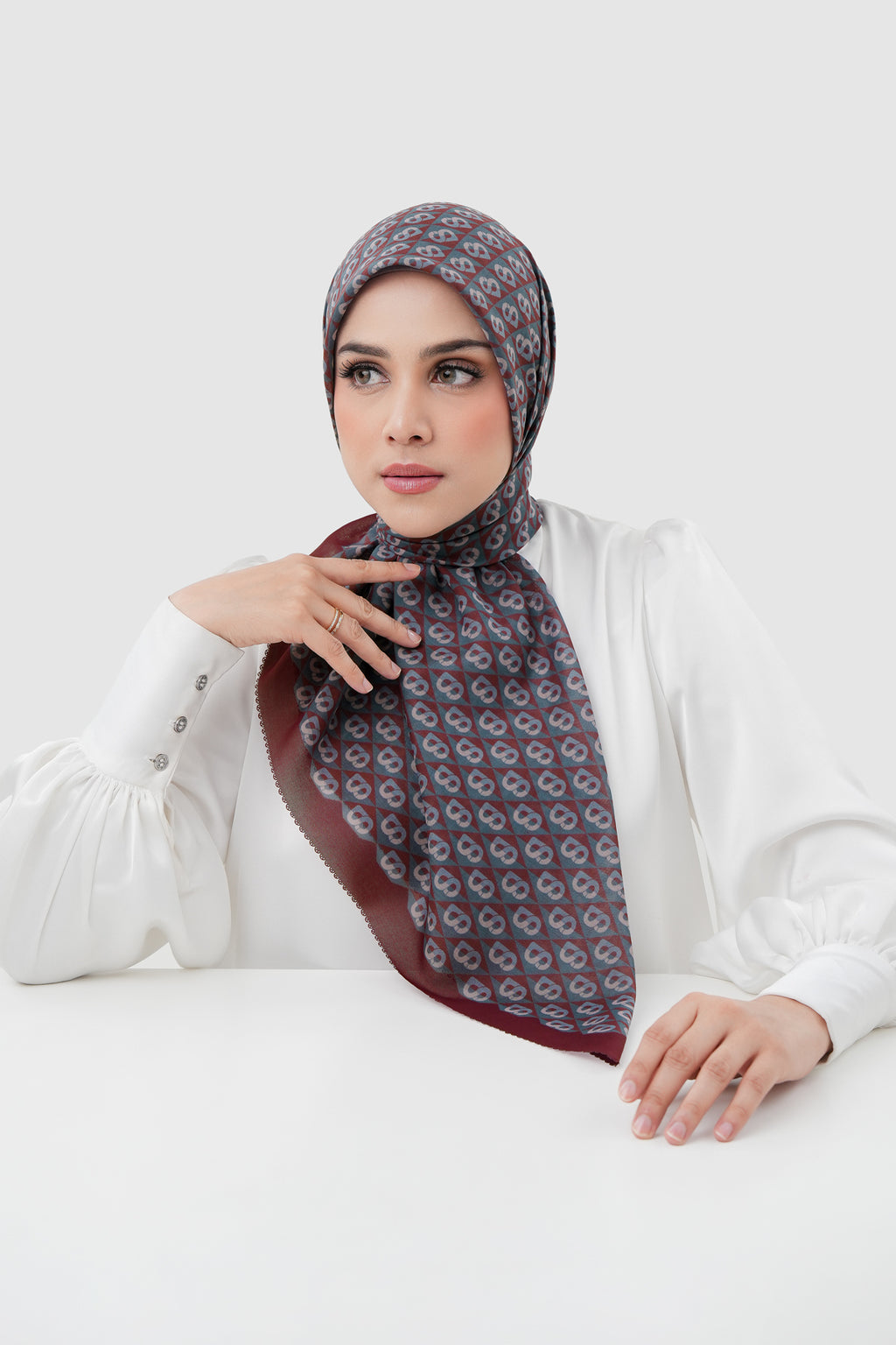 Prism Voile Square Scarf - Red Velvet