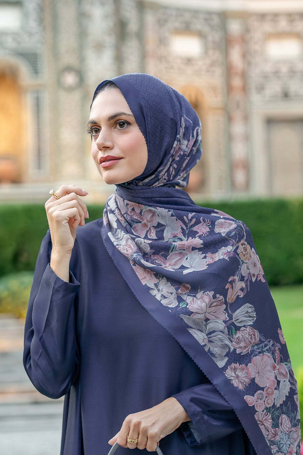 Farra Saten Şal - Butterfly Pea