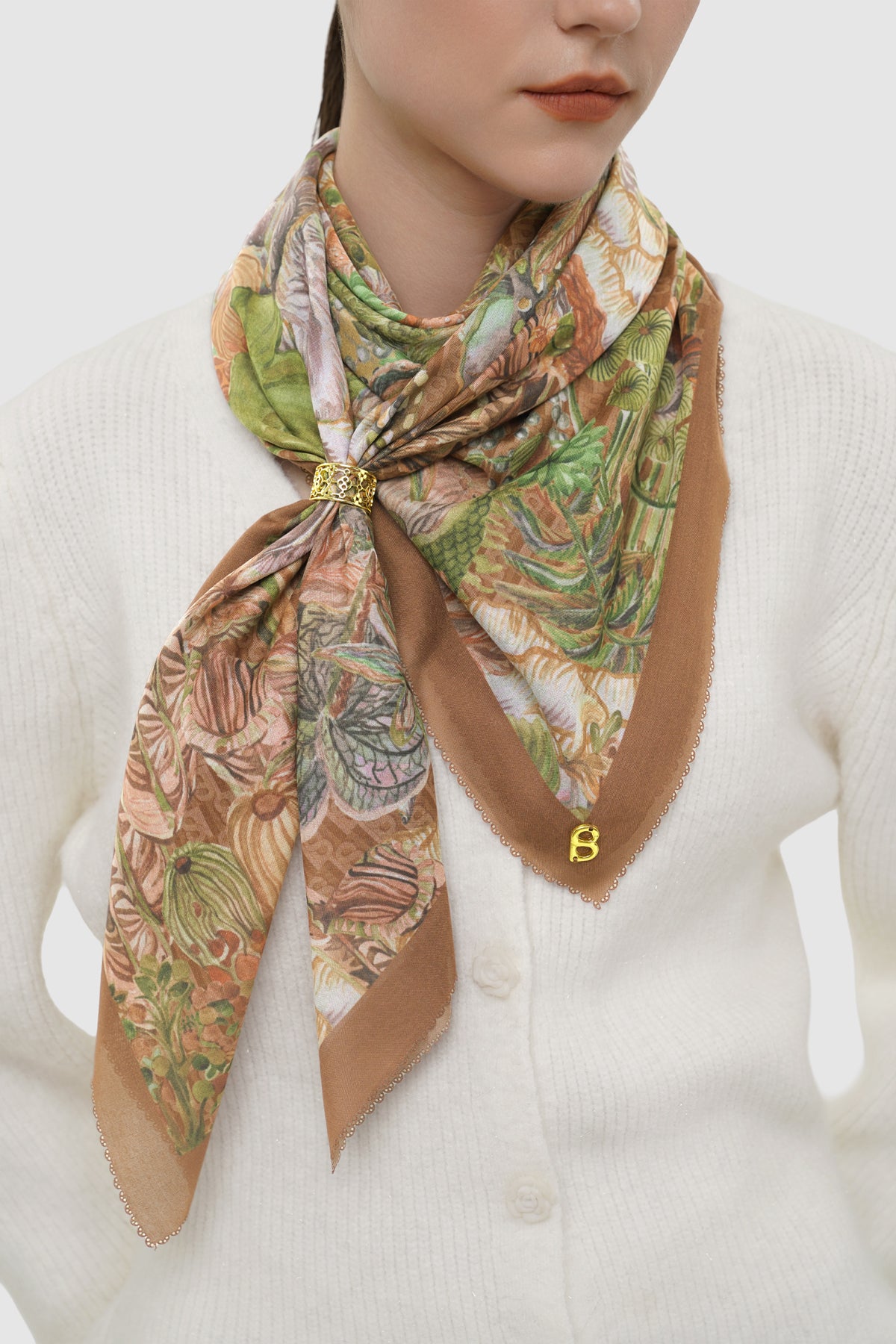 Forestis Voile Square Scarf - Caramel