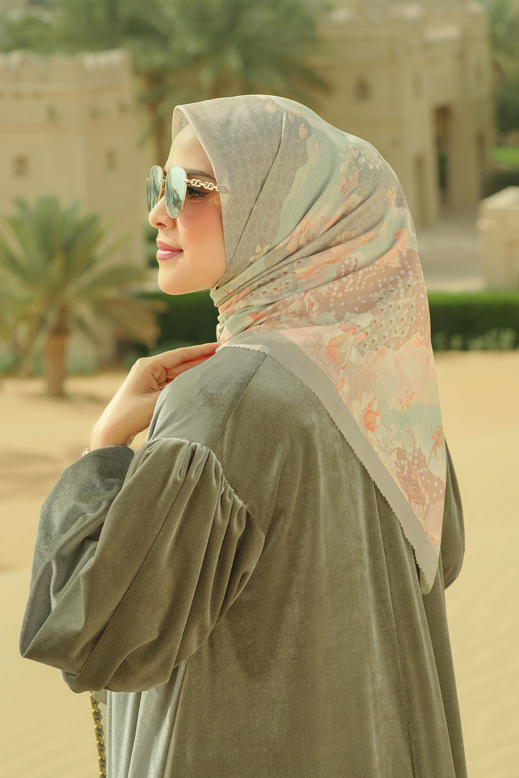 Arabian Night Square Scarf - Palm
