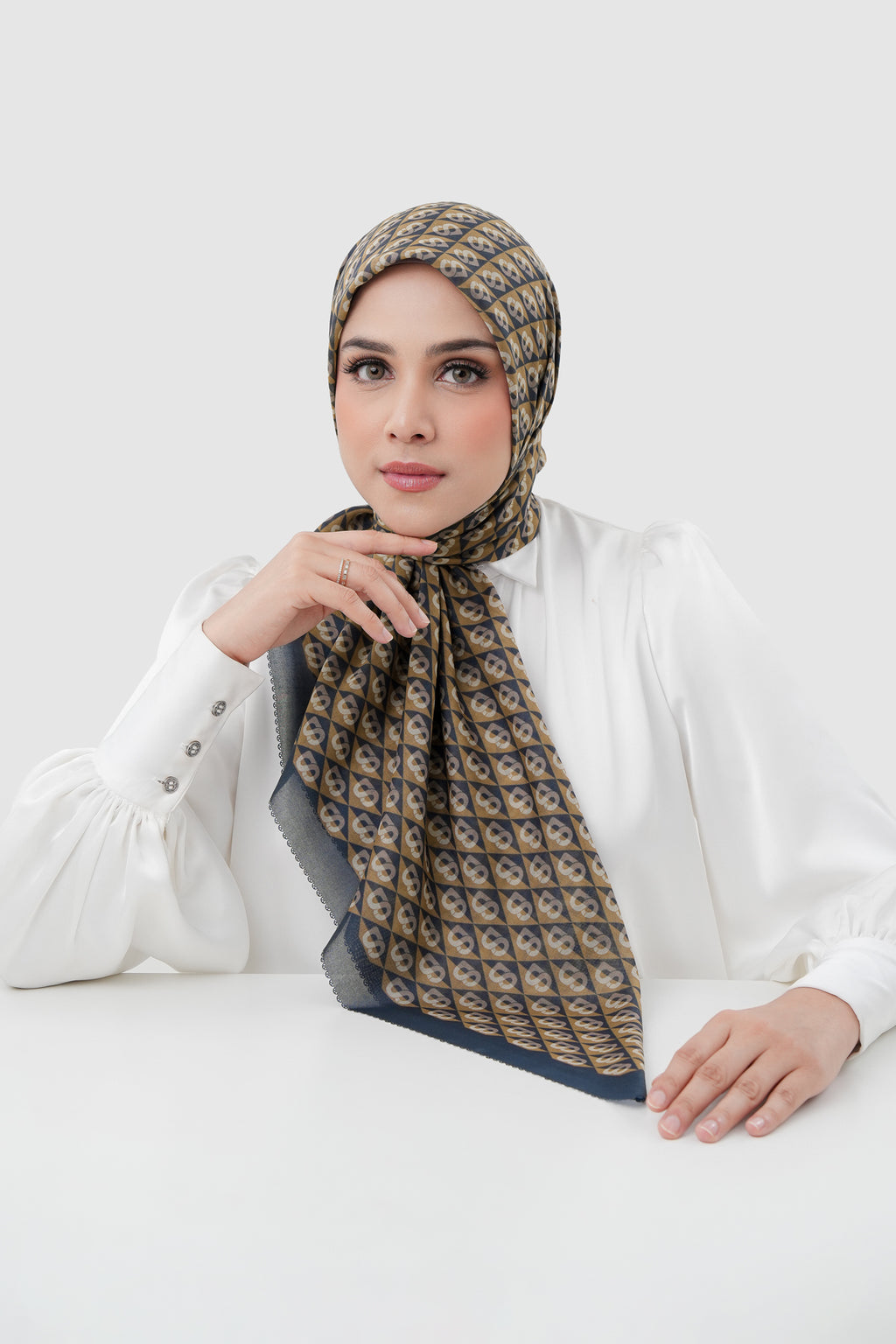 Prism Voile Square Scarf - Blue Pea Tea