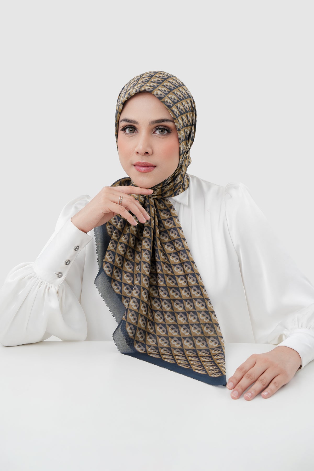Prism Voile Square Scarf - Blue Pea Tea