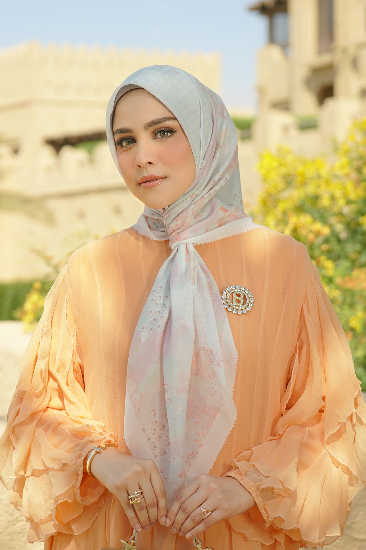 Arabian Night Kare Eşarp - Pearl