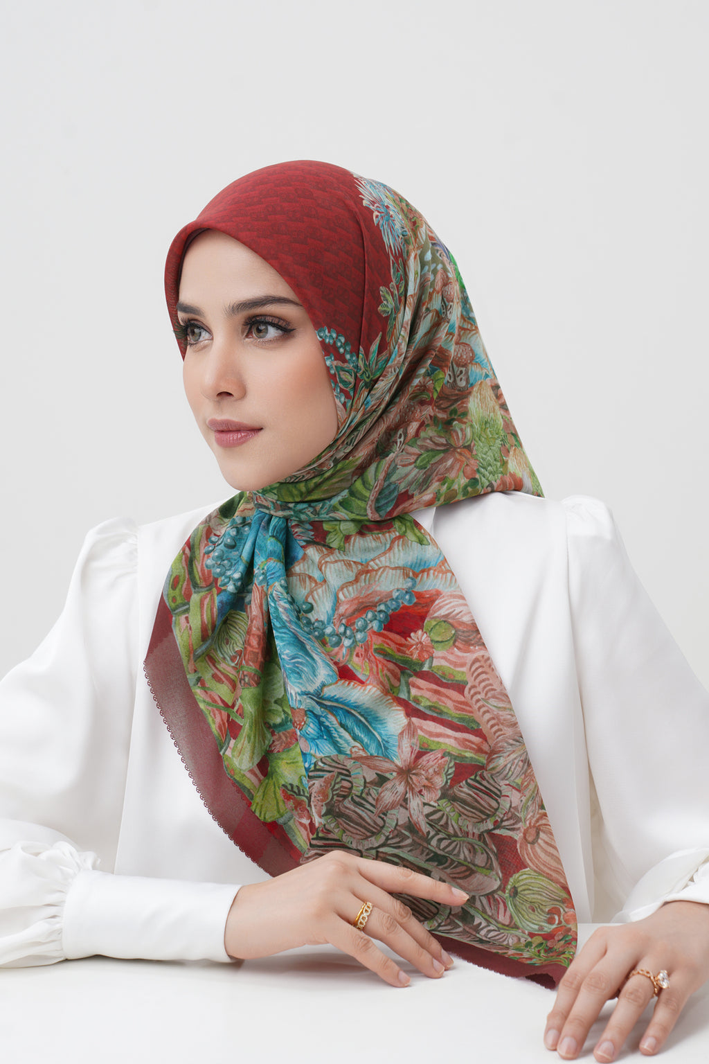 Forestis Vual Kare Eşarp - Mahogany