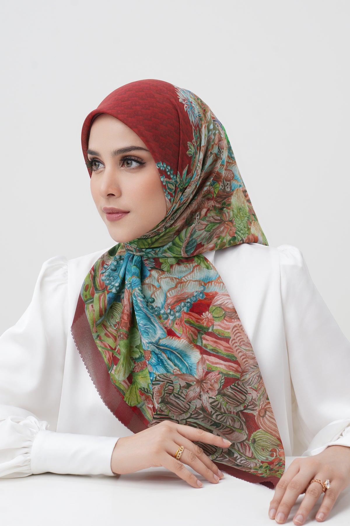 Forestis Voile Square Scarf - Mahogany