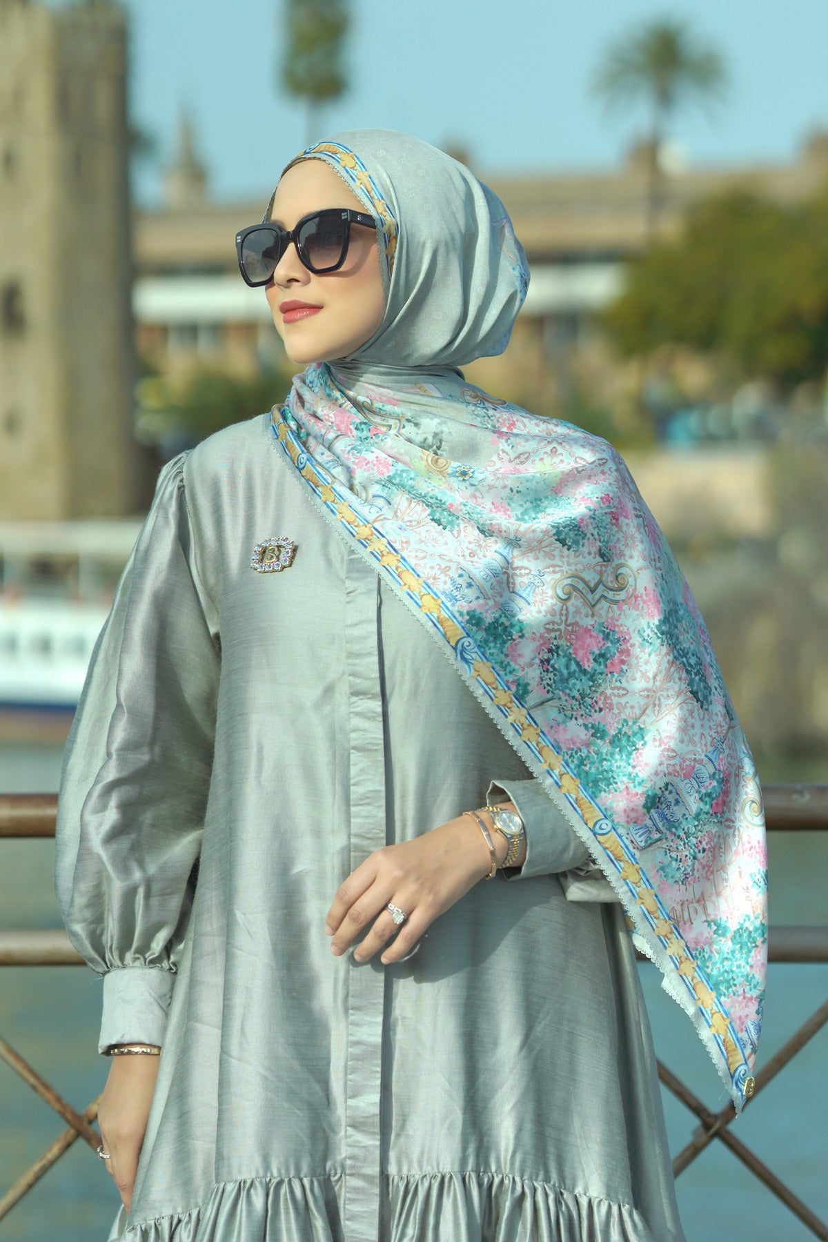 Sevilla Saten Şal - Verde