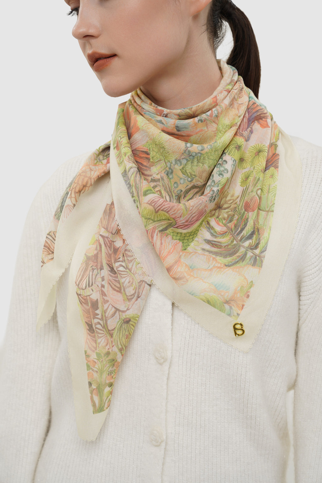 Forestis Voile Square Scarf - Linen