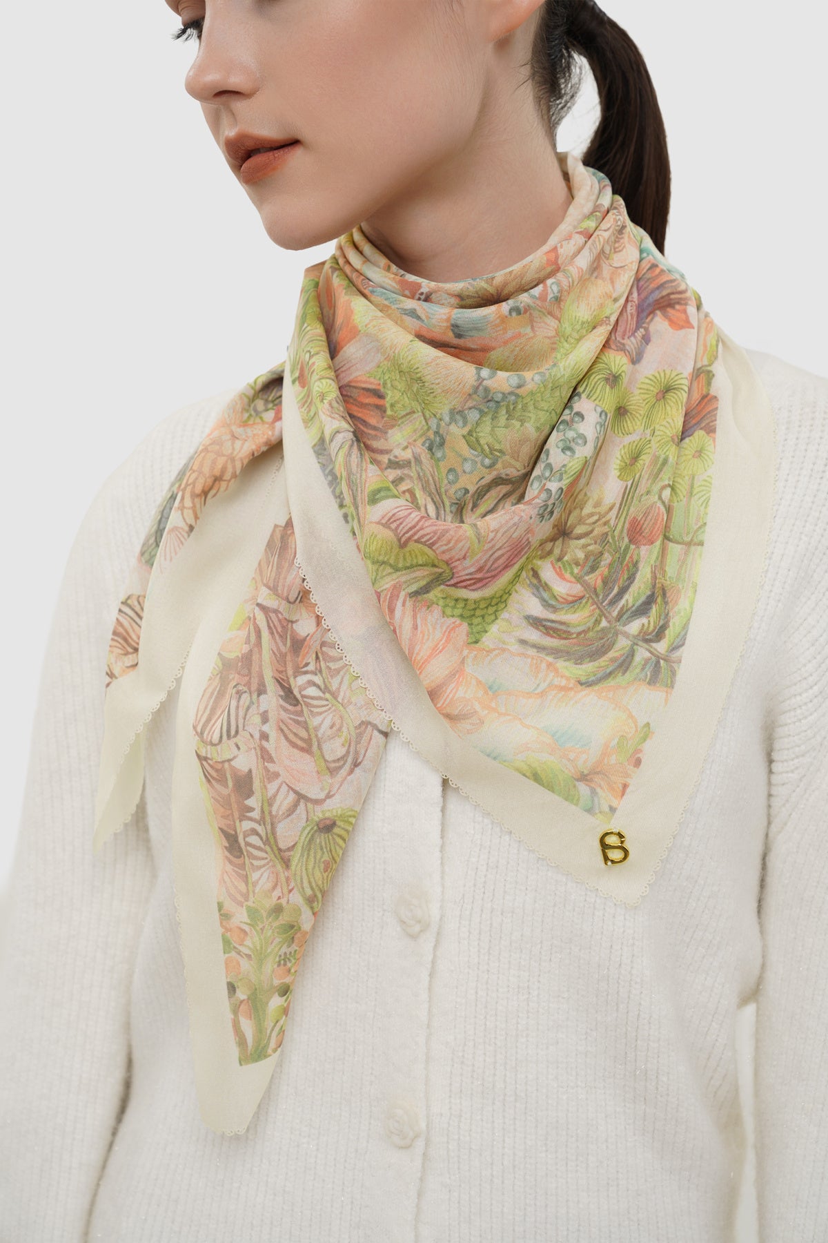 Forestis Voile Square Scarf - Linen
