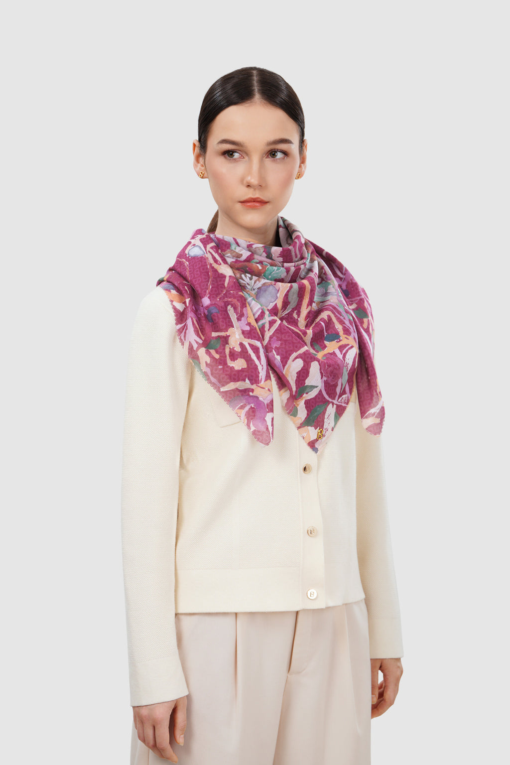 Velmora Voile Square Scarf - Pigment