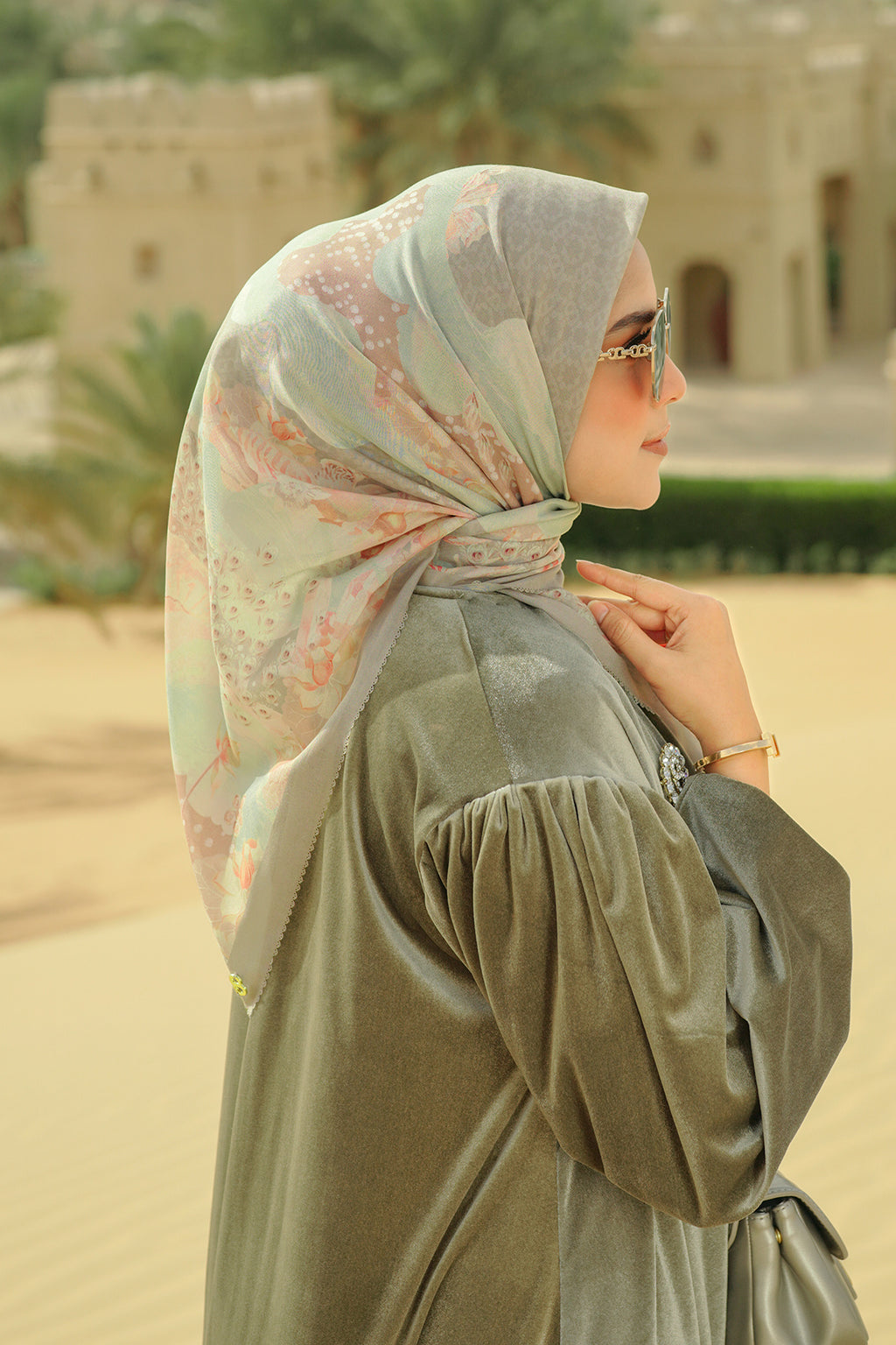 Arabian Night Square Scarf - Palm