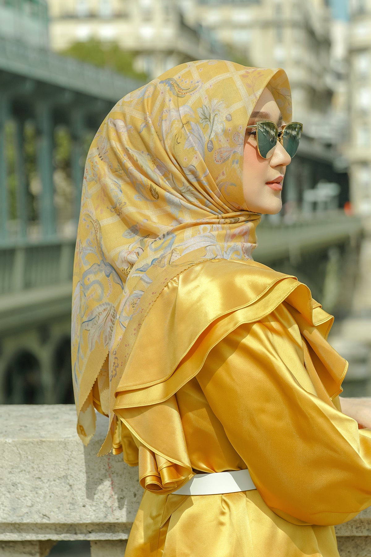 Autograph Kare Eşarp - Jaune