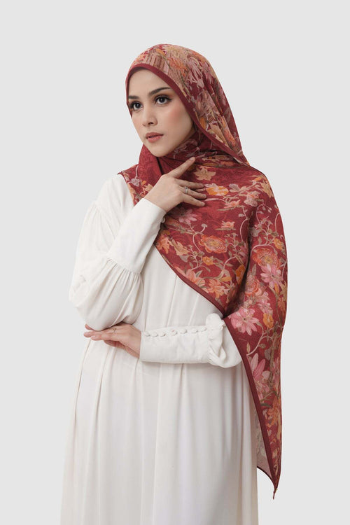 Dubai Piliseli Şal - Ruby Kırmızı