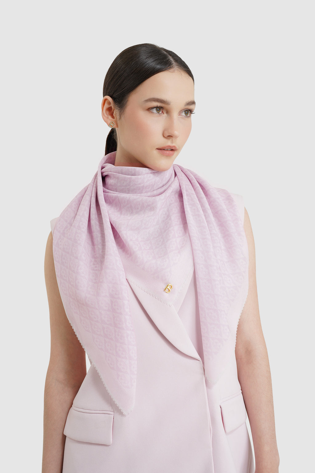 Prism Voile Square Scarf - Rose Whip