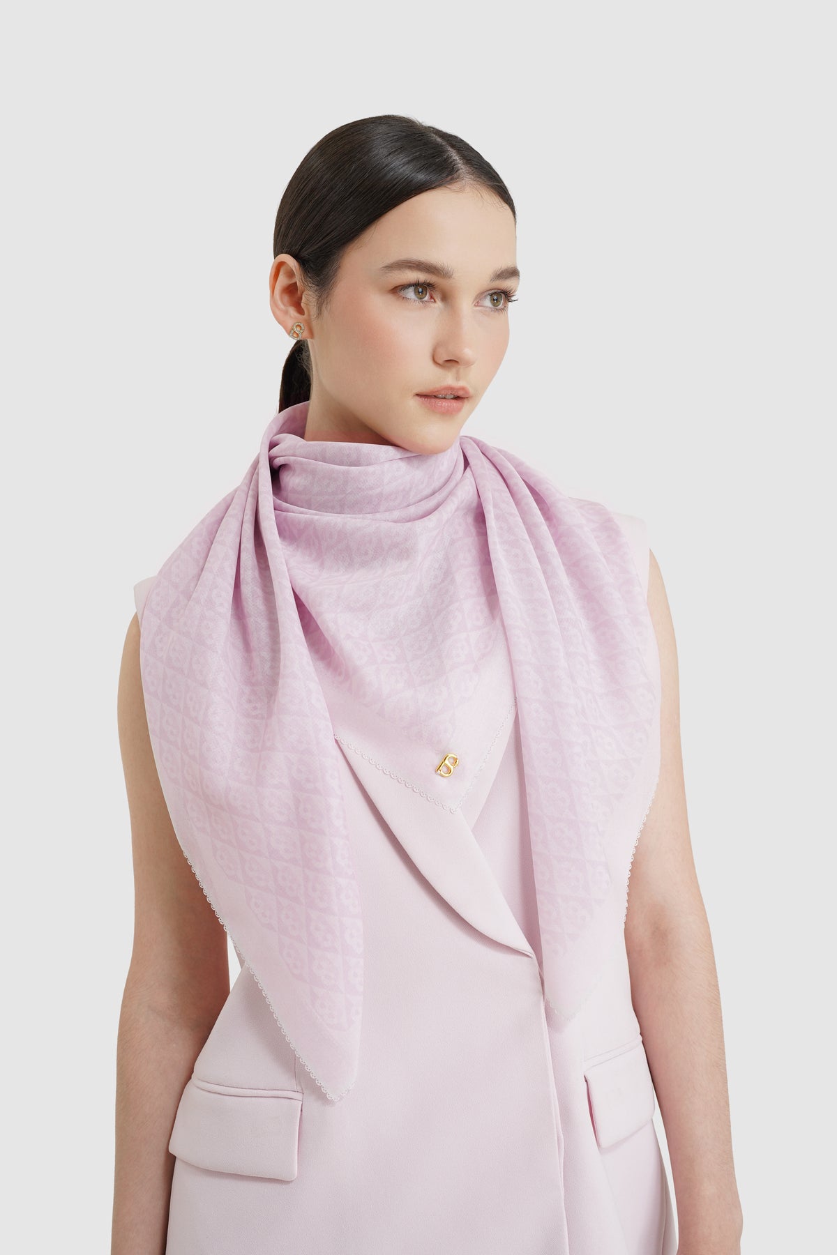 Prism Voile Square Scarf - Rose Whip