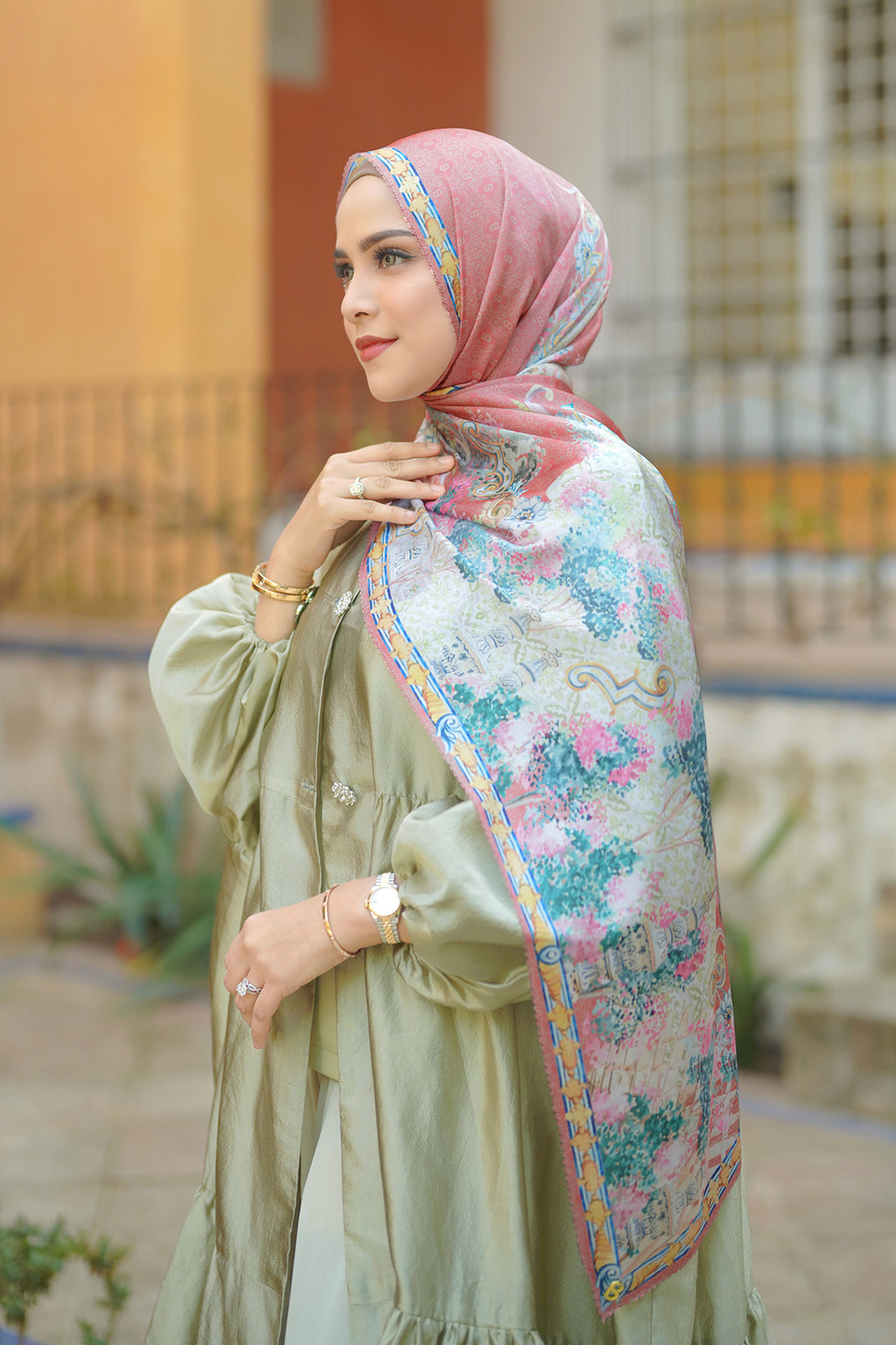 Sevilla Saten Şal - Terracotta