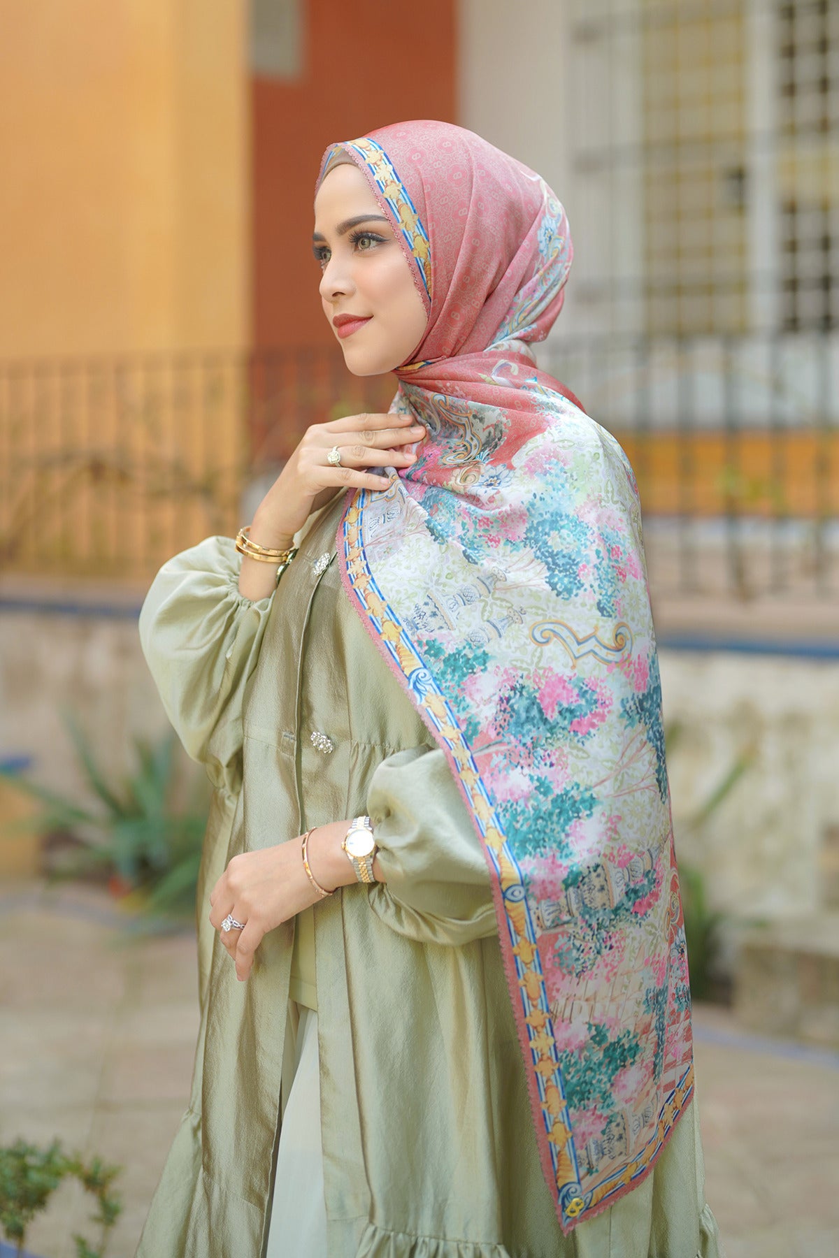 Sevilla Saten Şal - Terracotta