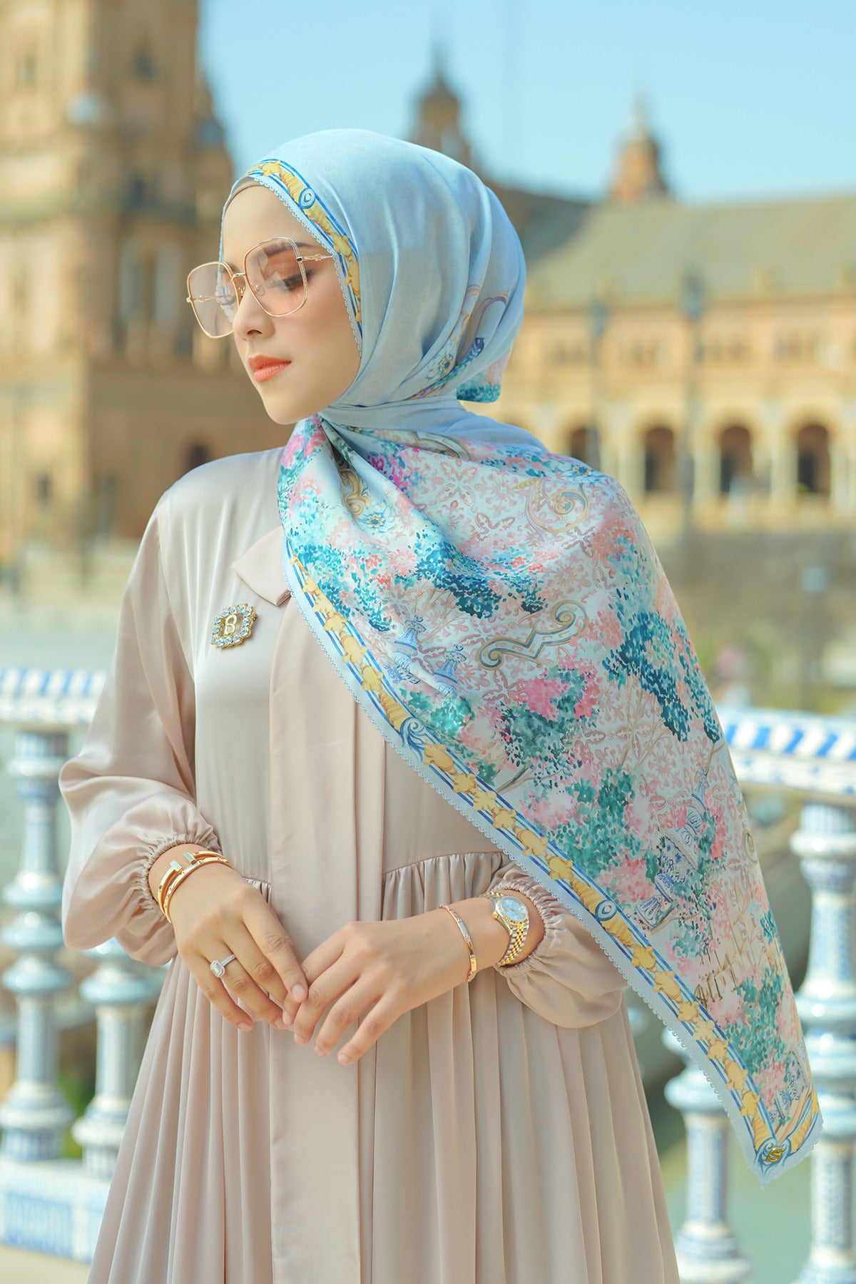 Sevilla Saten Şal - Cielo
