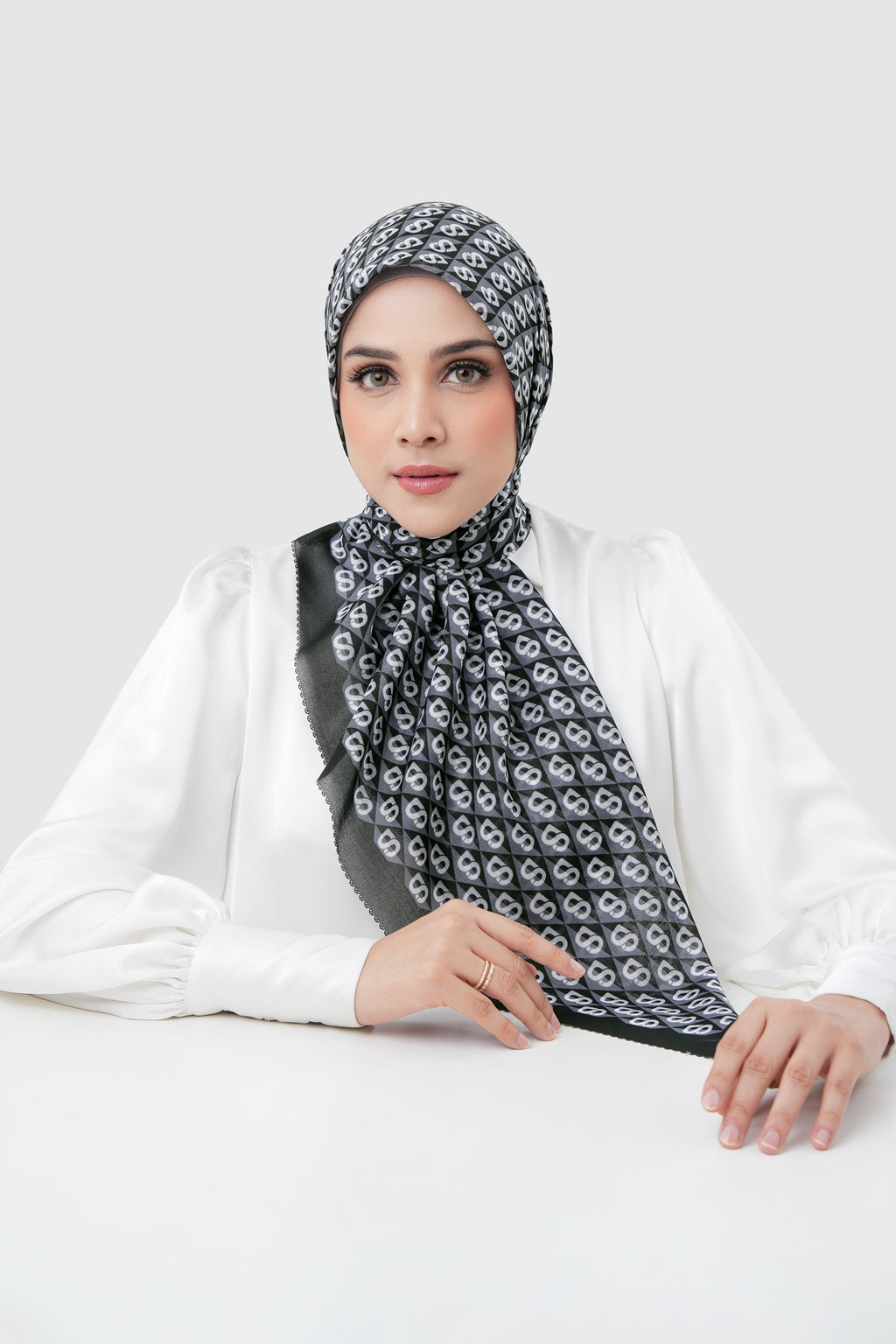 Prism Voile Square Scarf - Cookies N Cream