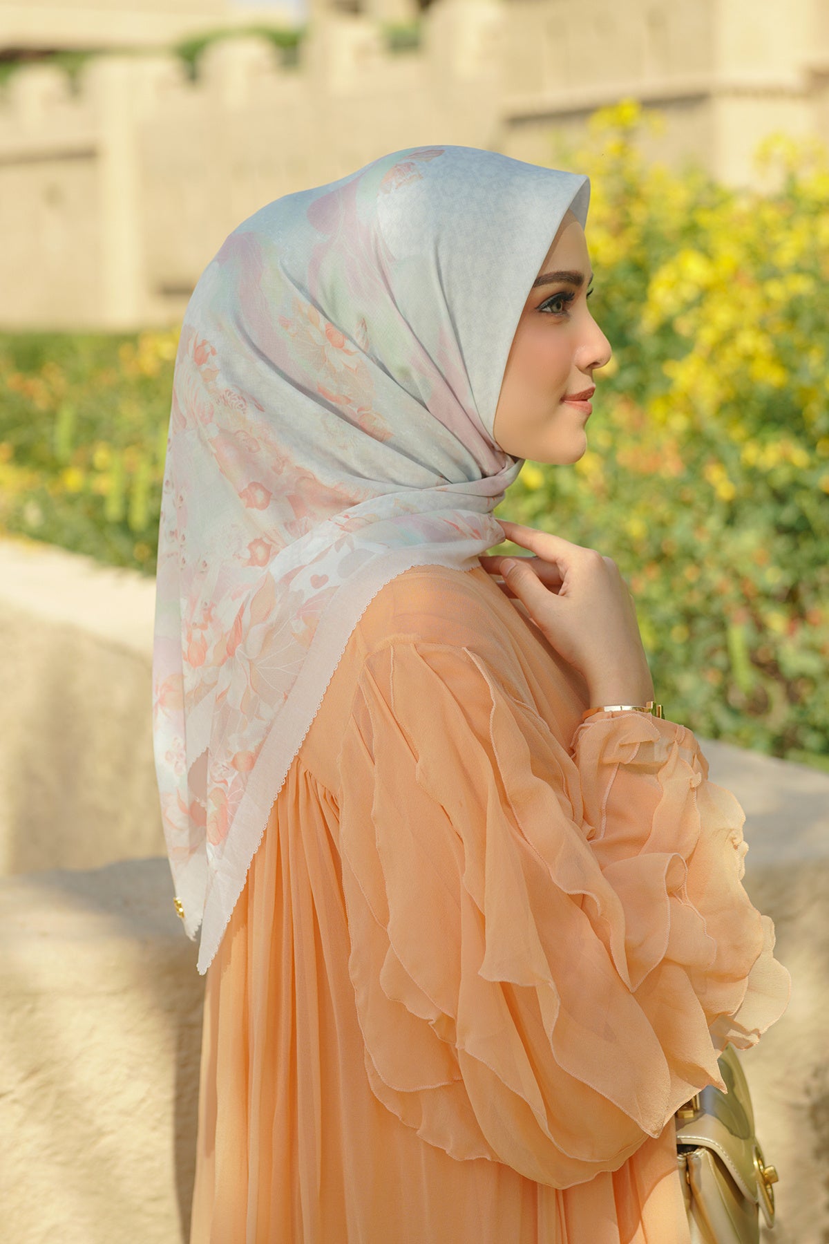 Arabian Night Kare Eşarp - Pearl
