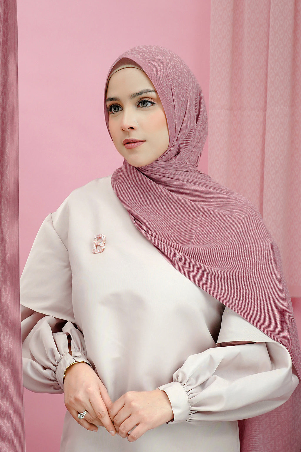 Tapis Piliseli Şal - Ash Rose