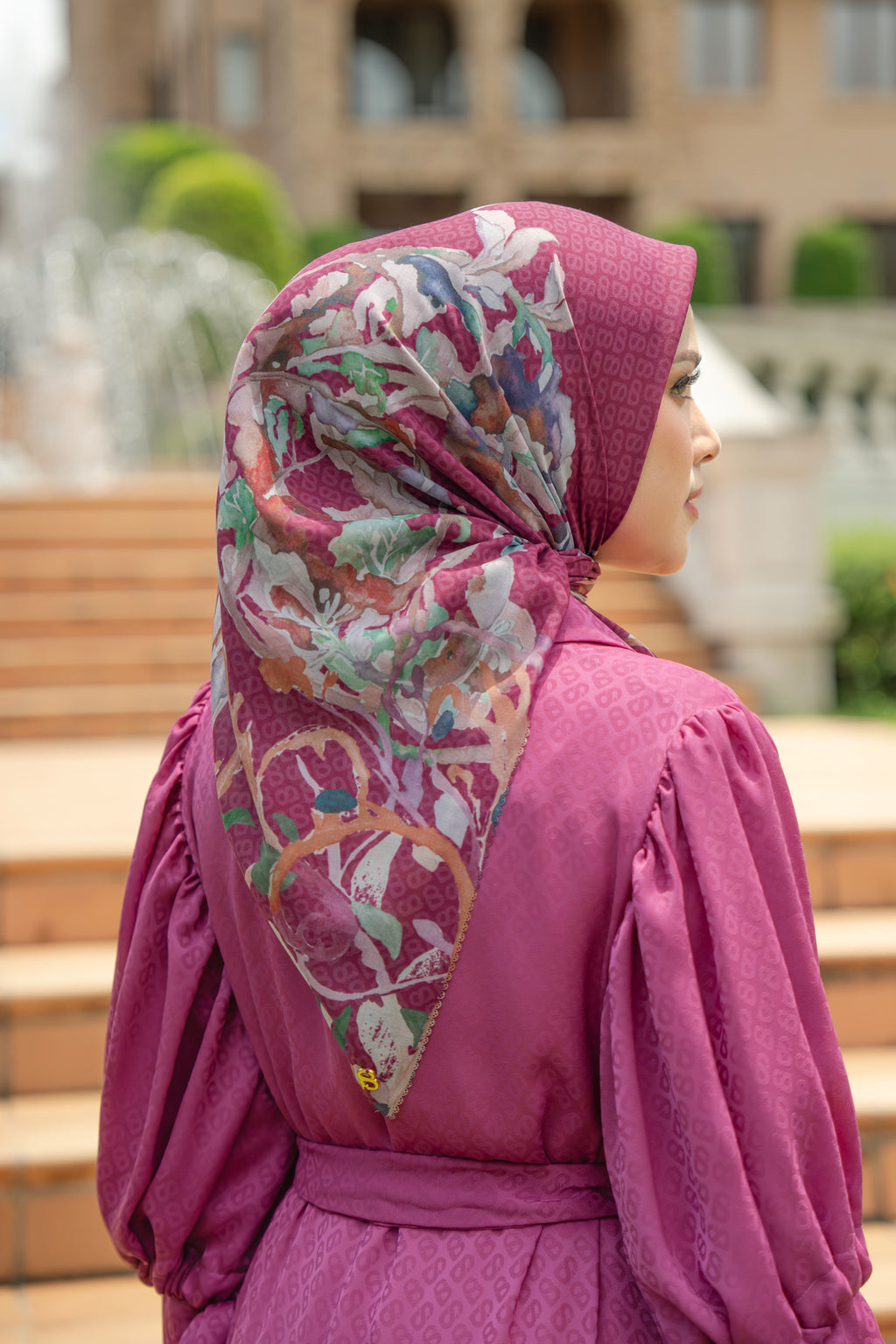 Velmora Voile Square Scarf - Pigment