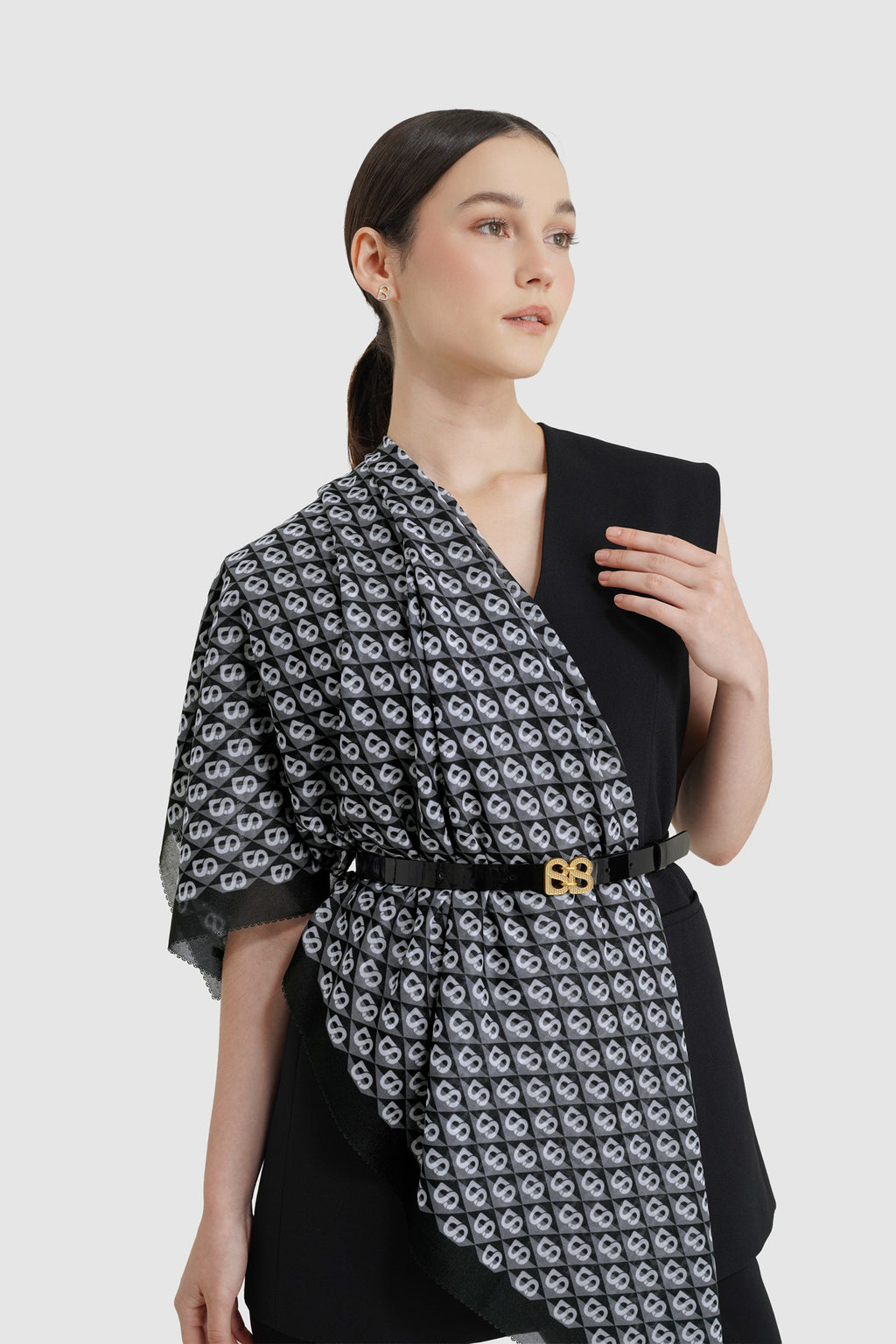 Prism Voile Square Scarf - Cookies N Cream