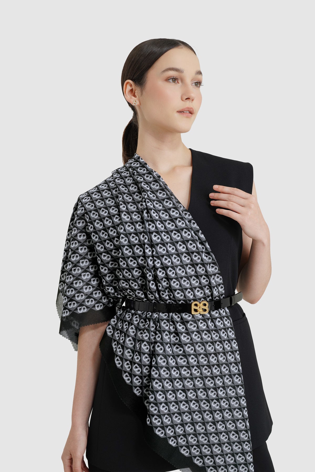 Prism Voile Square Scarf - Cookies N Cream
