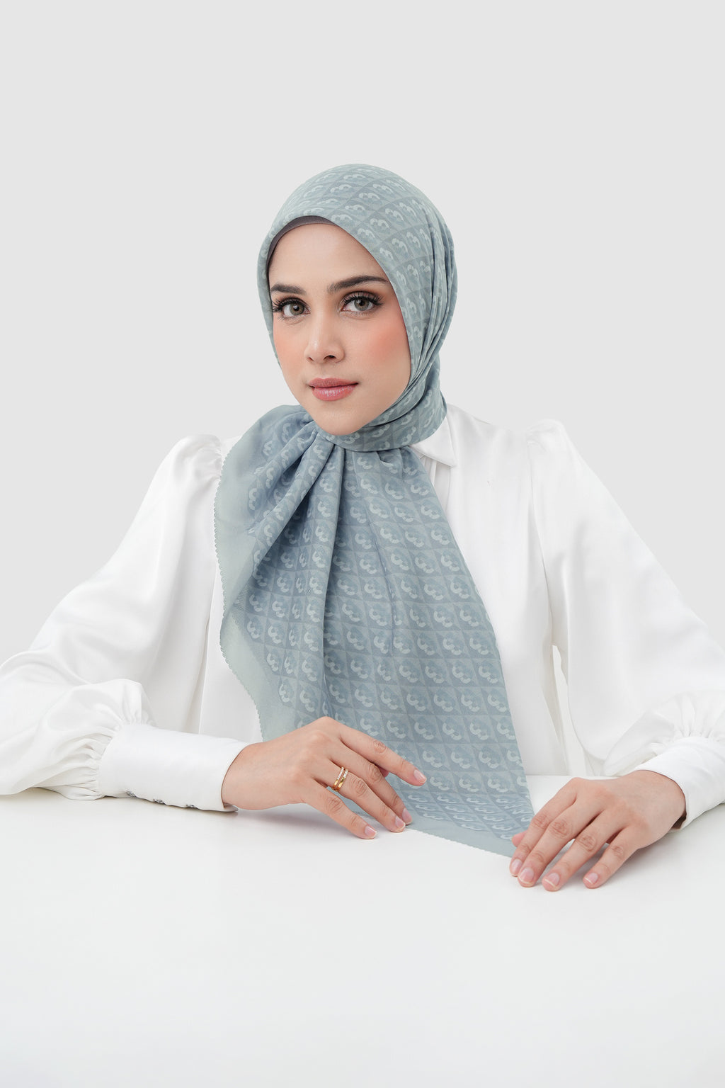 Prism Voile Square Scarf - Earl Gray