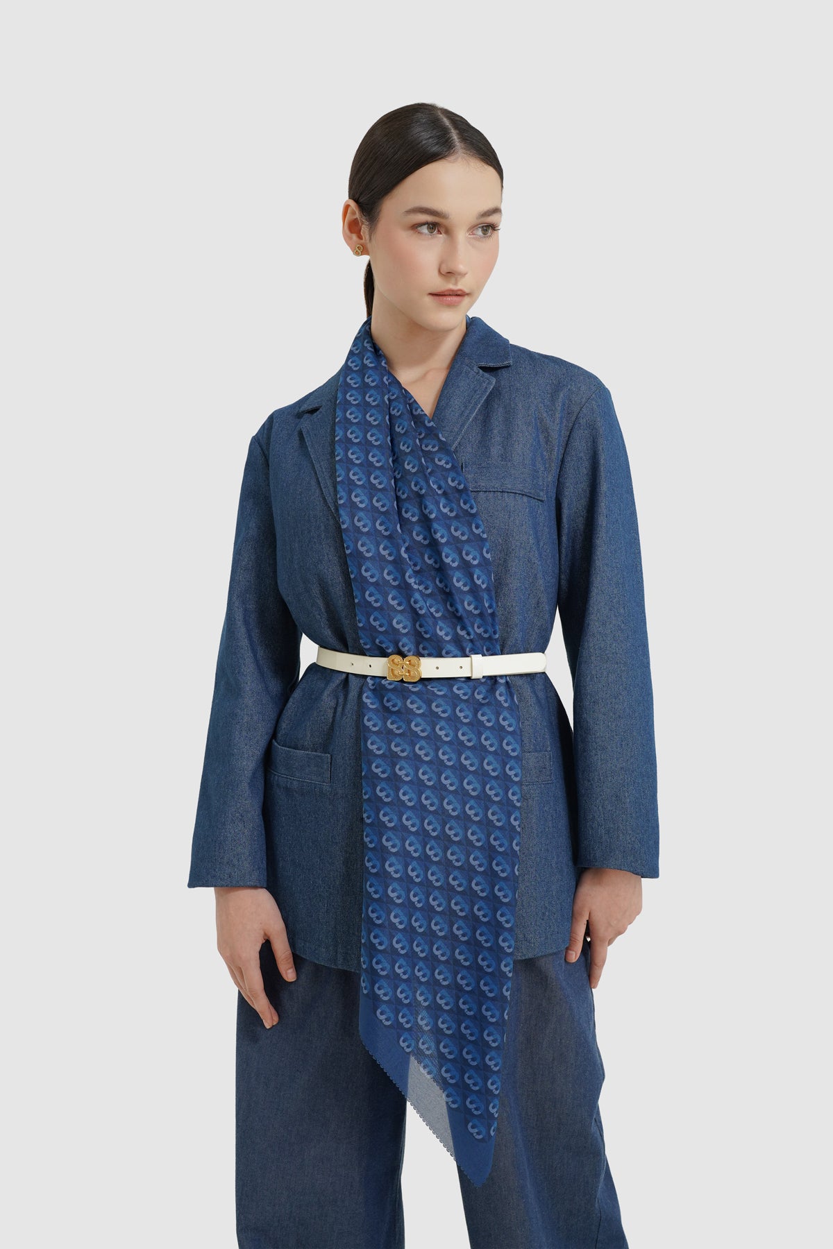 Prism Voile Square Scarf - Blueberry