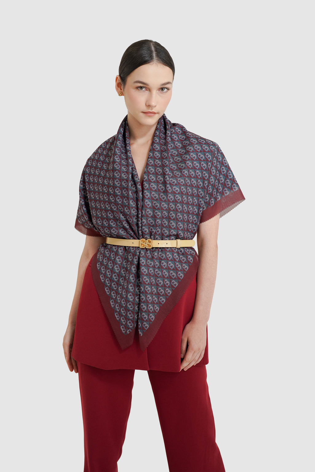 Prism Voile Square Scarf - Red Velvet