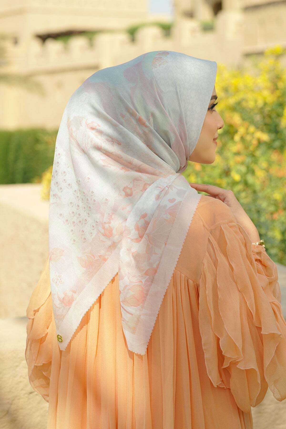 Arabian Night Kare Eşarp - Pearl