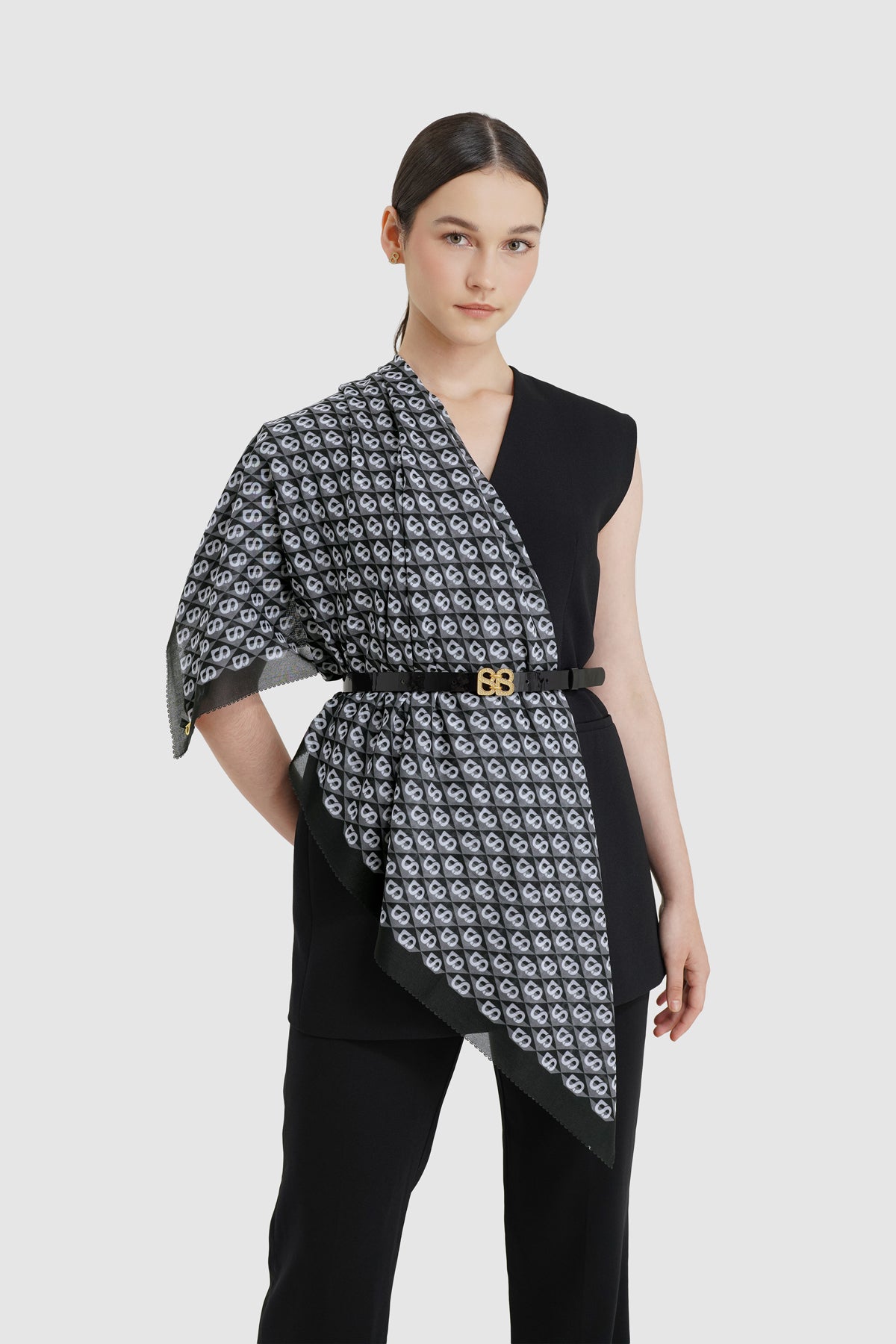 Prism Voile Square Scarf - Cookies N Cream