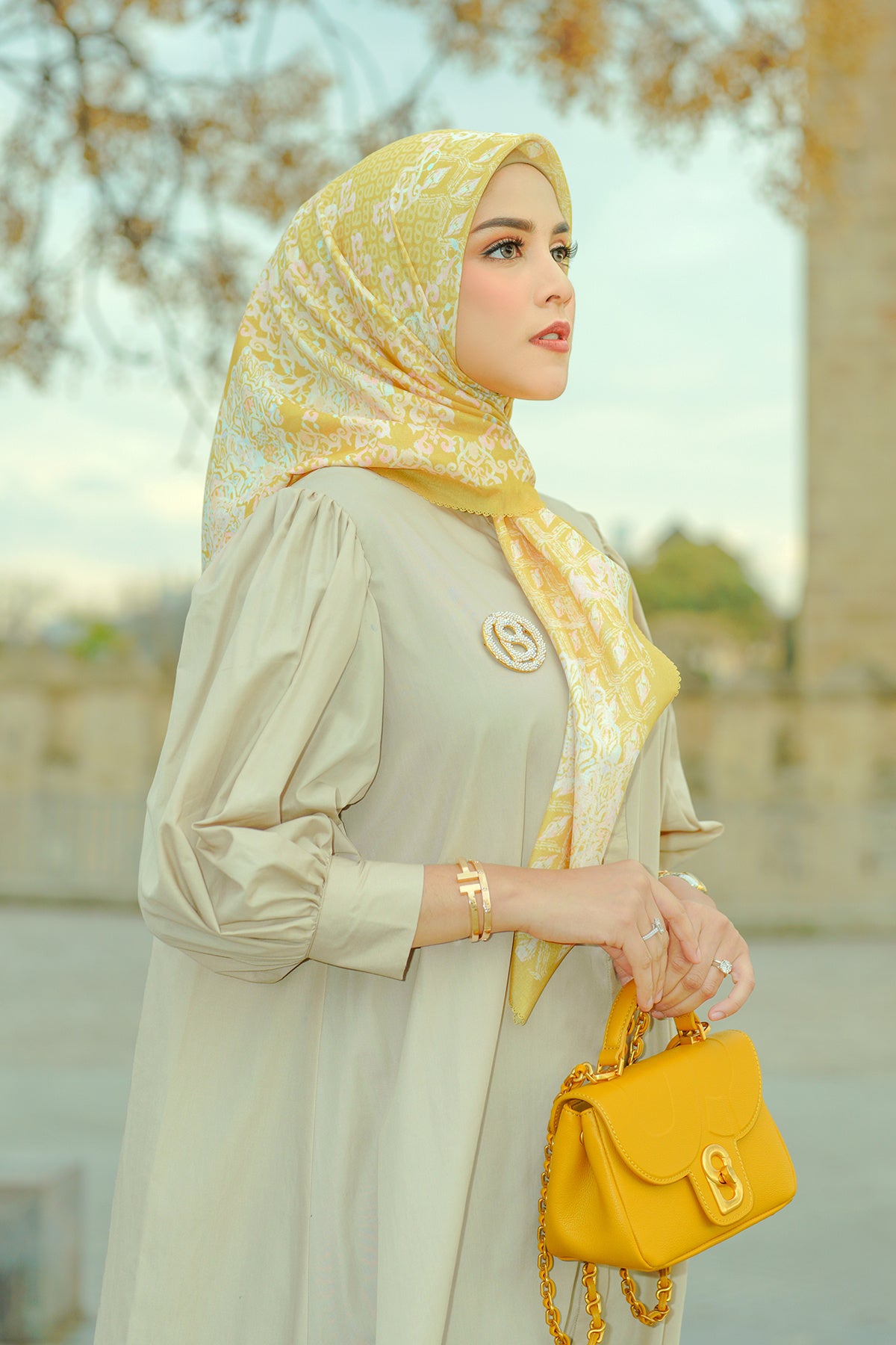 Granada Kare Eşarp - Lemon