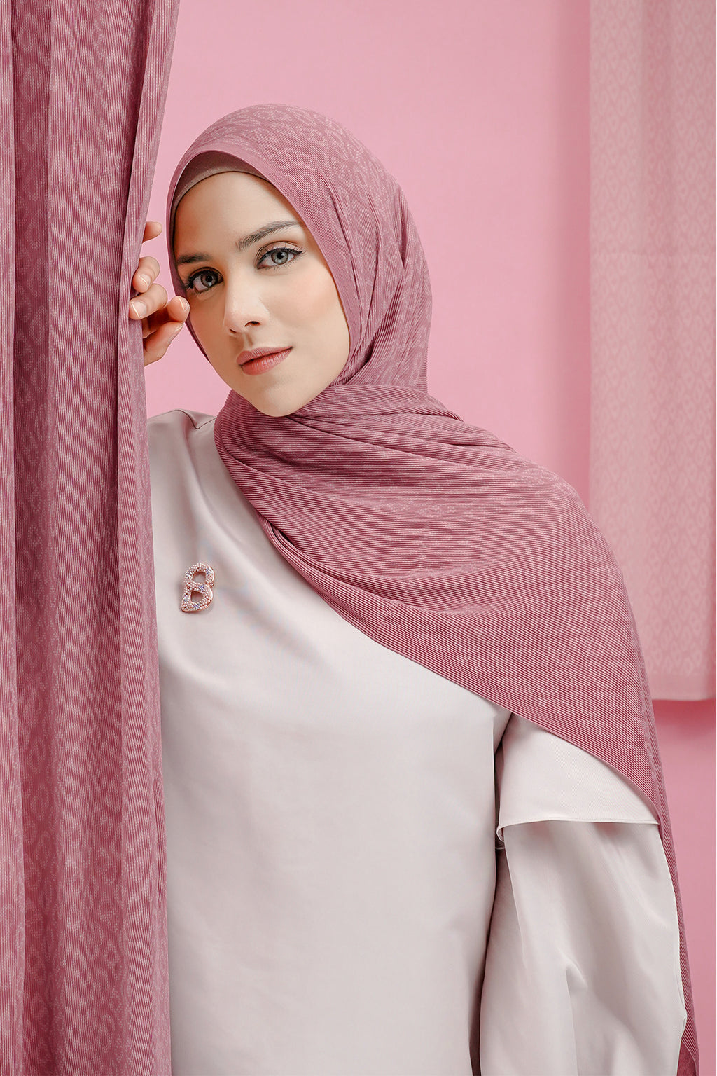 Tapis Piliseli Şal - Ash Rose