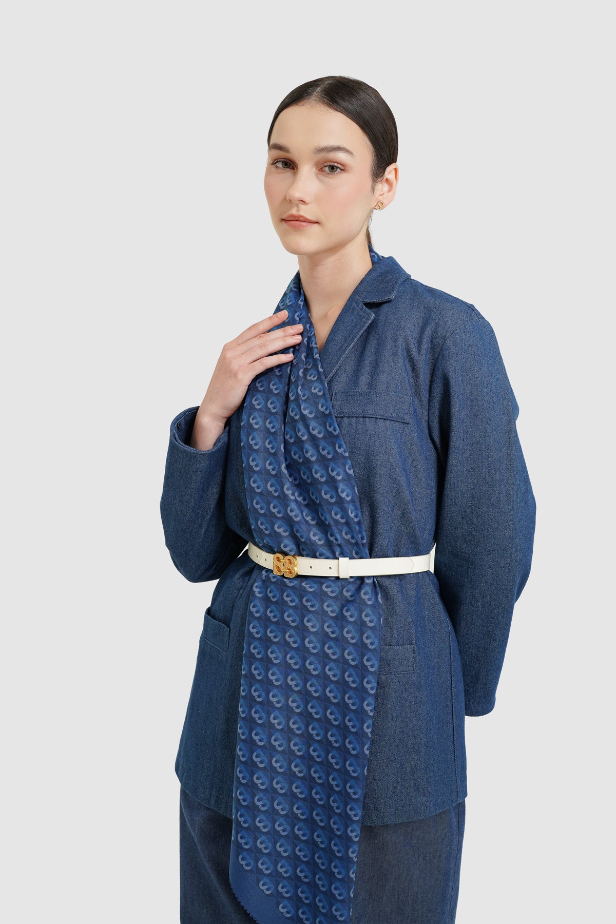 Prism Voile Square Scarf - Blueberry