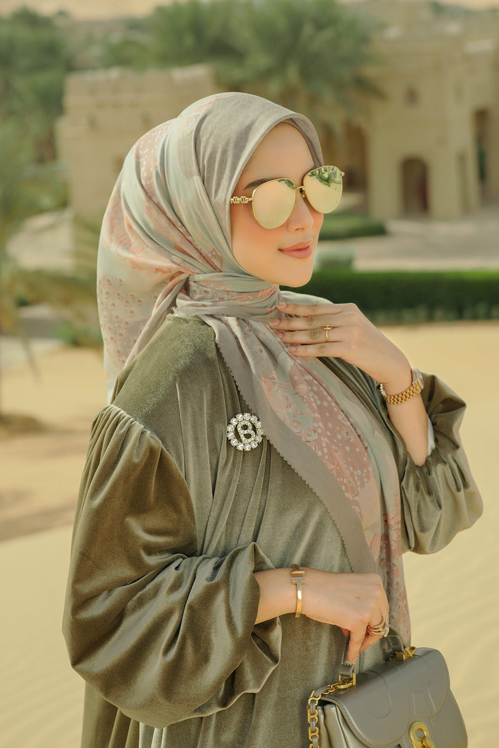 Arabian Night Square Scarf - Palm