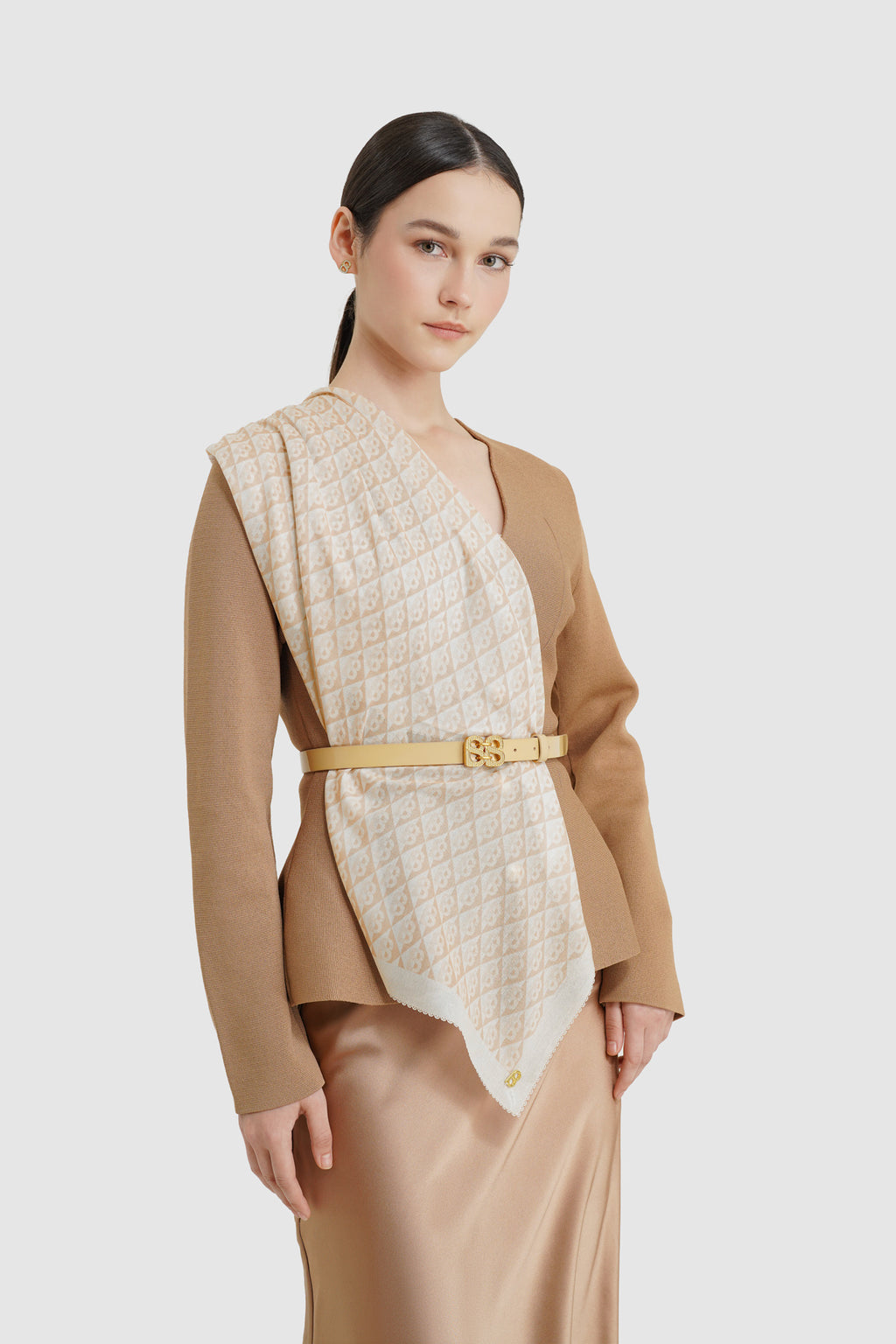 Prism Voile Square Scarf - Custard