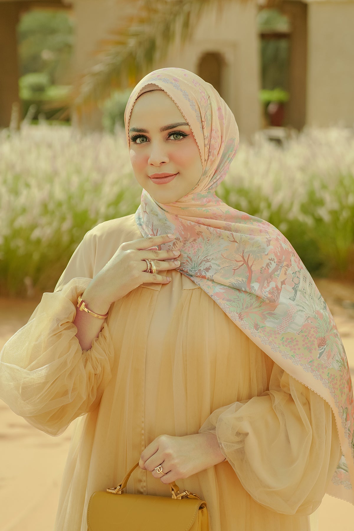 Al Qasr Saten Şal - Amber