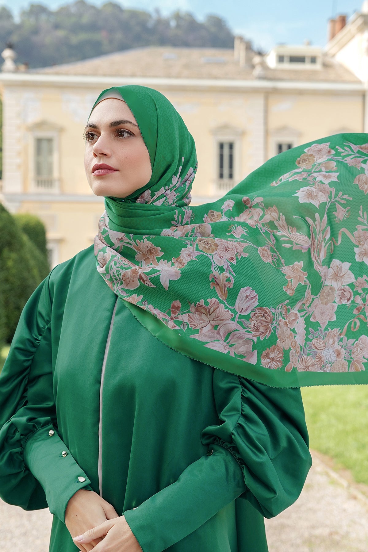 Farra Saten Şal - Alocasia