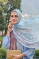 Farra Saten Şal - Blue Bell