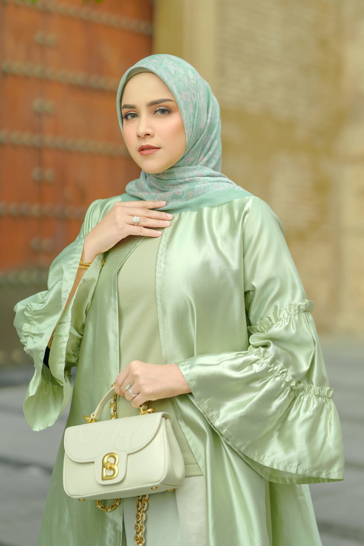 Granada Kare Eşarp - Cameo Green