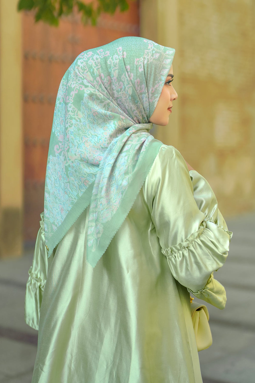 Granada Kare Eşarp - Cameo Green