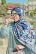 Wonderland Saten Şal - Crown Blue