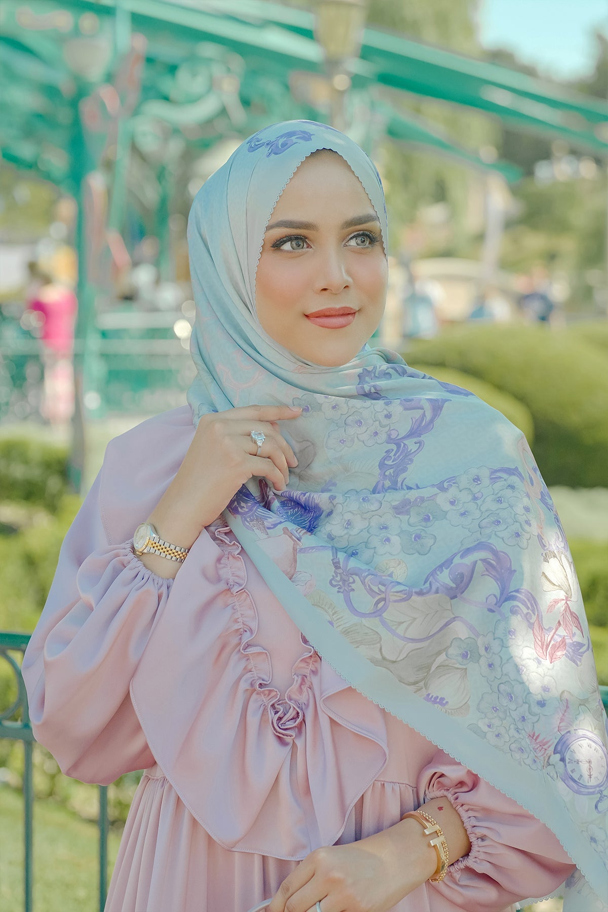 Wonderland Saten Şal - Mint