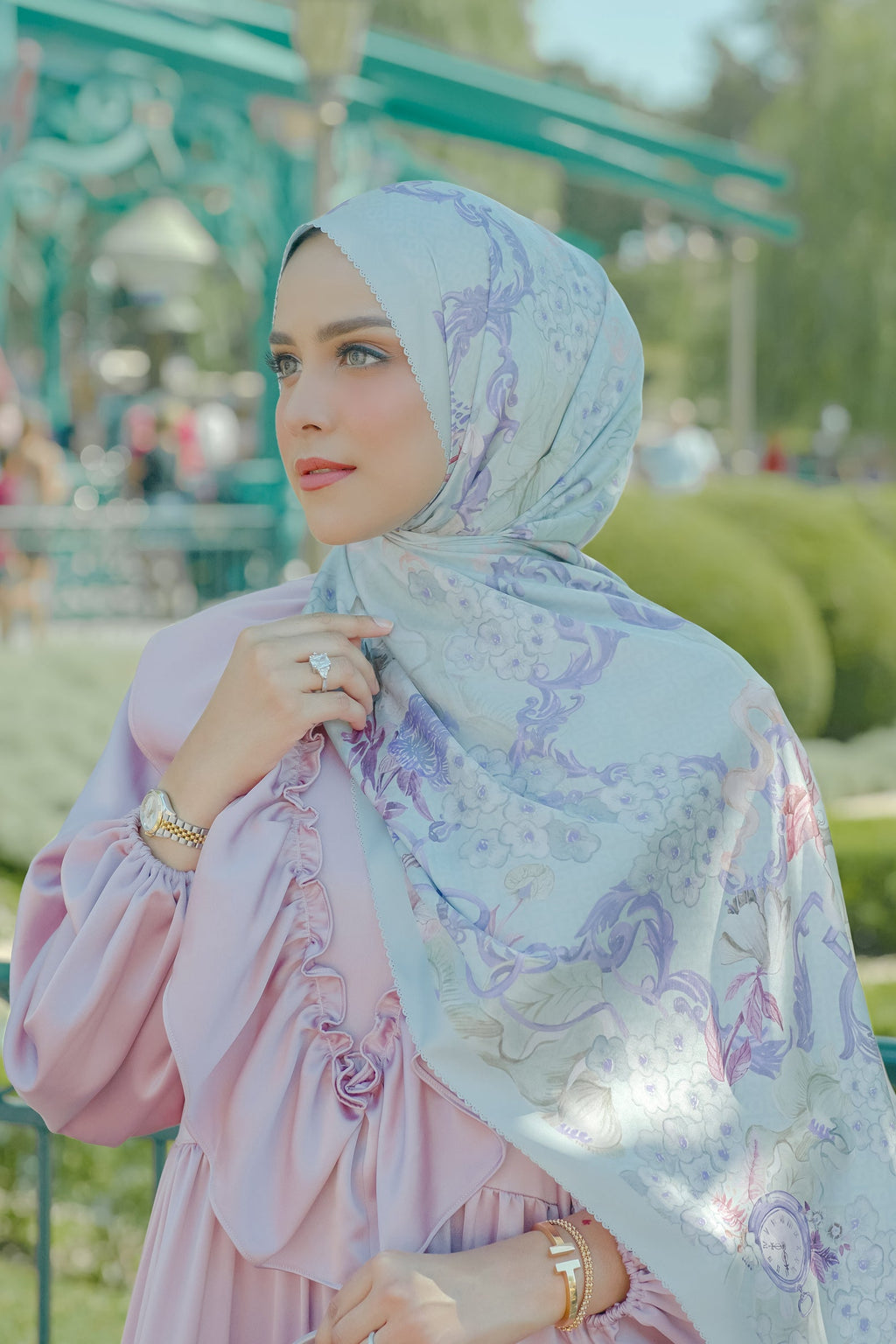 Wonderland Saten Şal - Mint
